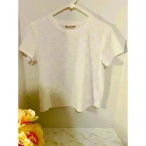 Women’s White Eyelet Top
